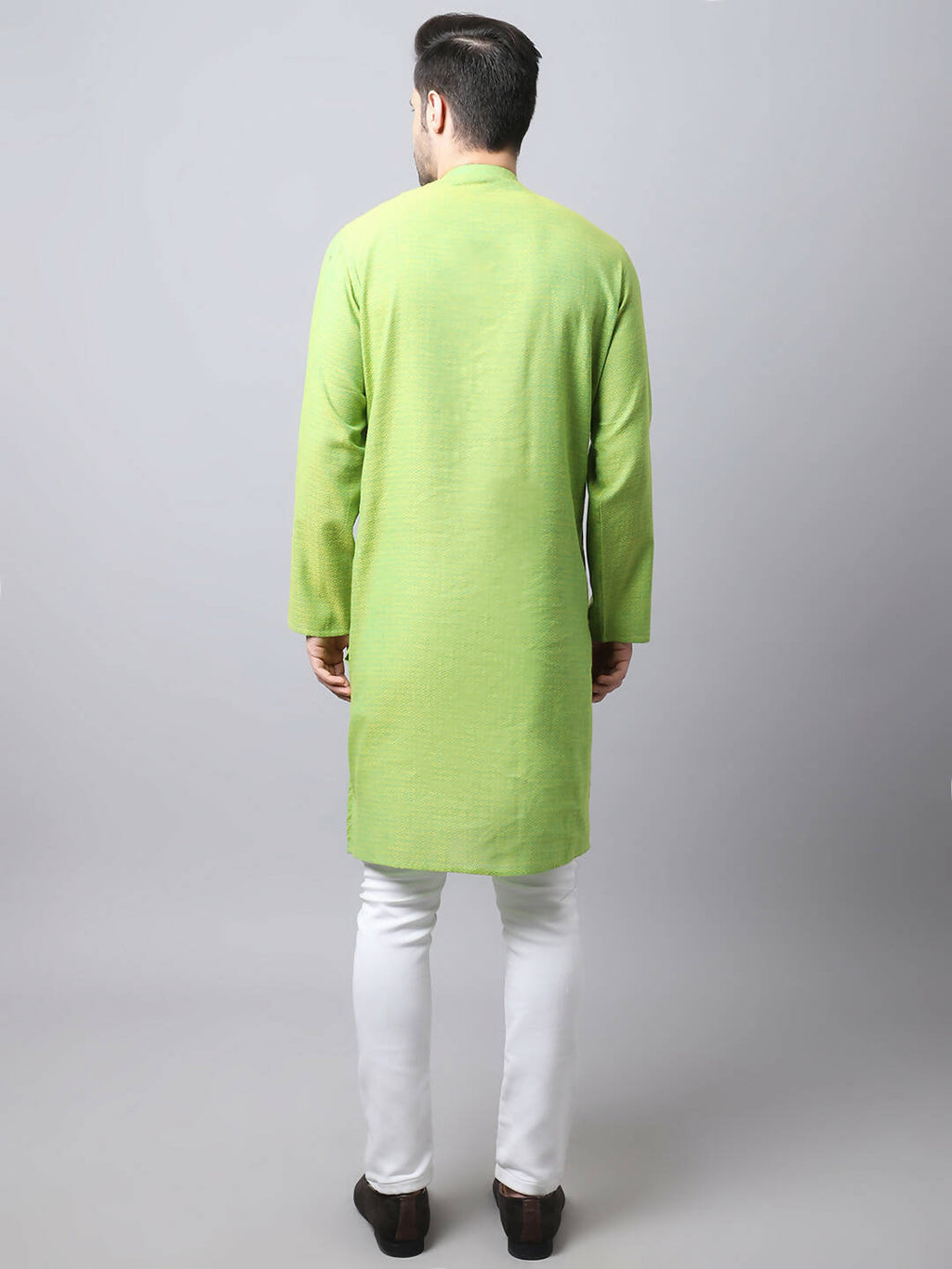 Even Apparels Green Pure Cotton Men's Kurta With Side Placket (SLD1193)