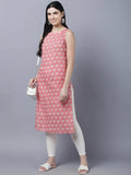 Myshka Stylish Pink Sleeveless Women's Kurta