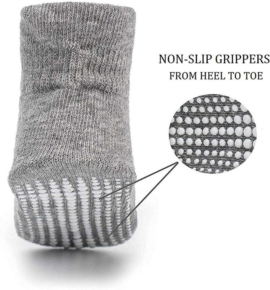 AHC Baby Socks Anti Slip Anti Skid Boys Girls Ankle Length Soft Cotton Socks with Grip