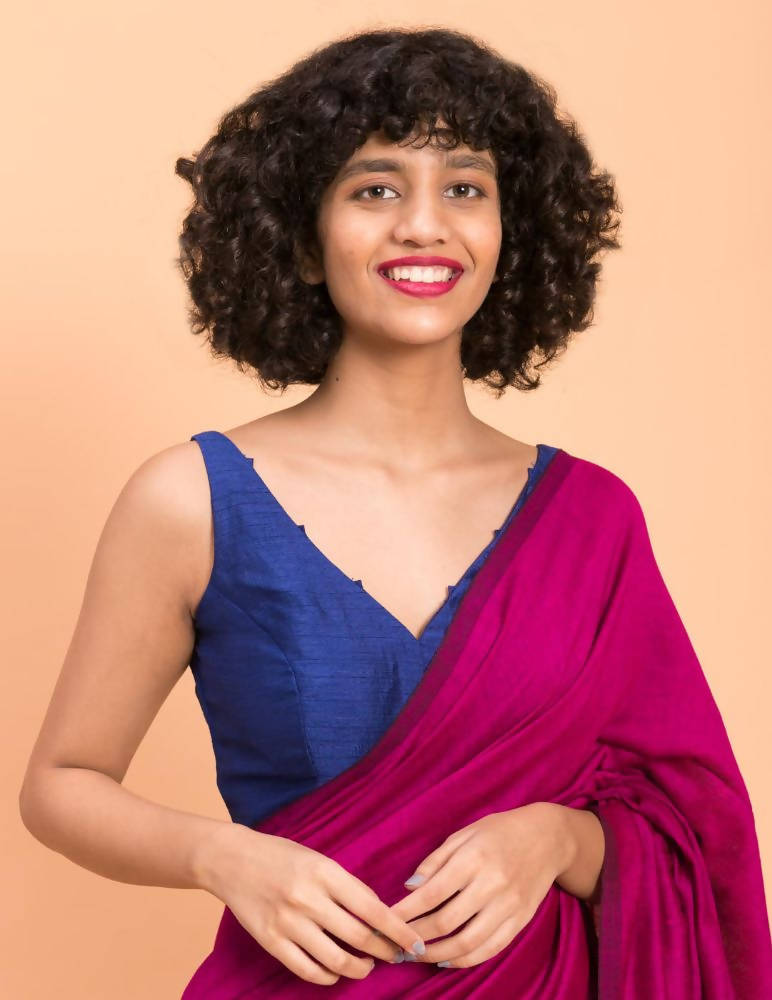 Suta Women Pink Teal Colourblocked Saree