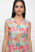 Myshka Women Multi Floral Rayon A-Line V-Neck Kurtis