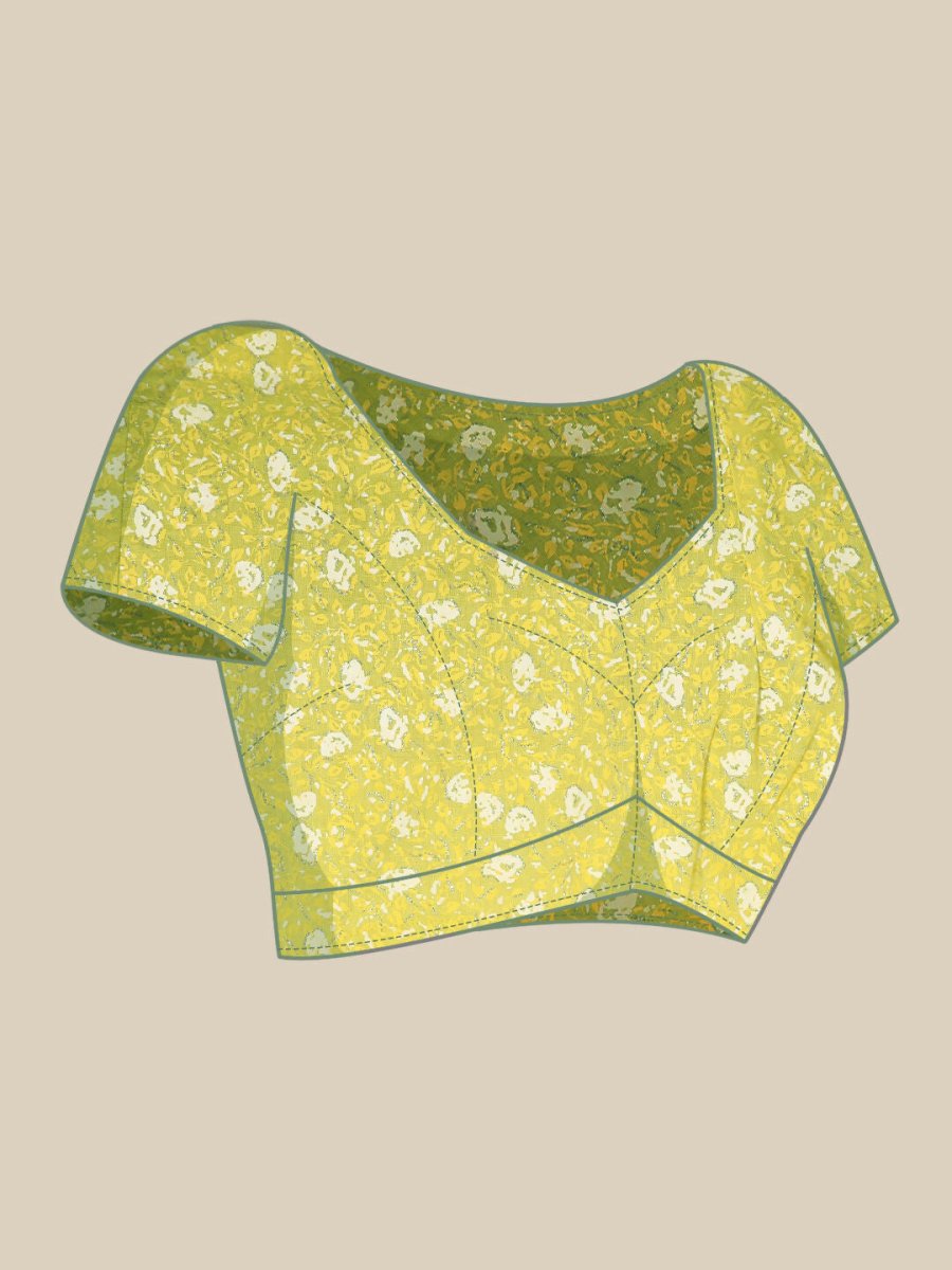 Ahalyaa Women's Traditional Semi Stitch Saree - Yellow