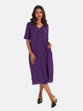 Suta Women's Purple Geometric Fit and Flare Dress