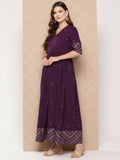 Ahalyaa Women's Traditional wear Ethnic Dress - Burgundy