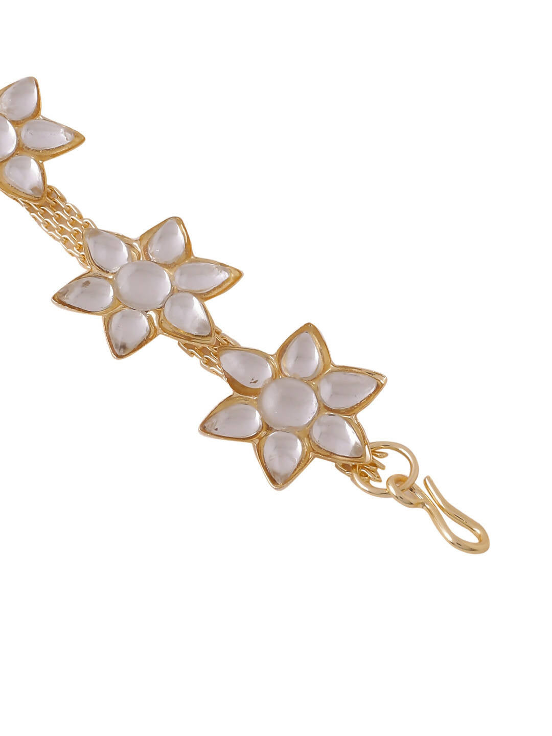 NVR Women's Gold-Polished Traditional Trending Matha Patti