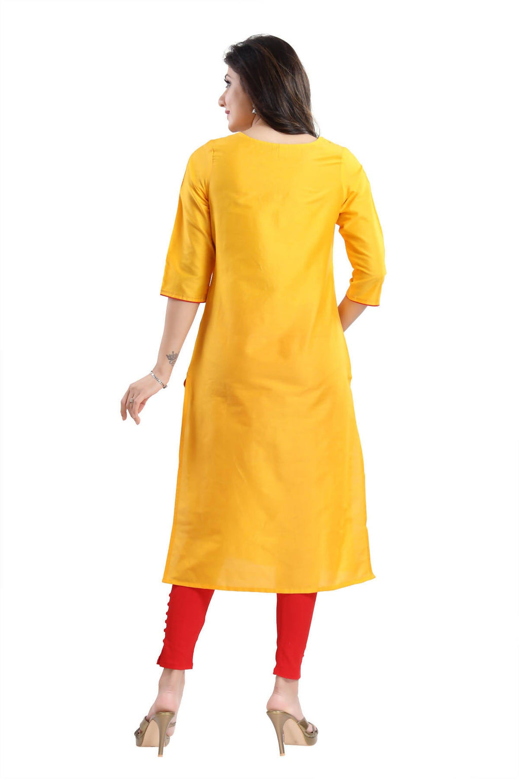 Snehal Creations Cotton Silk Printed Long Kurti With Sequence Highlight