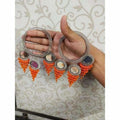 MS Fashion India Stylish And Trendy Orange Pearls Hanging Bangles