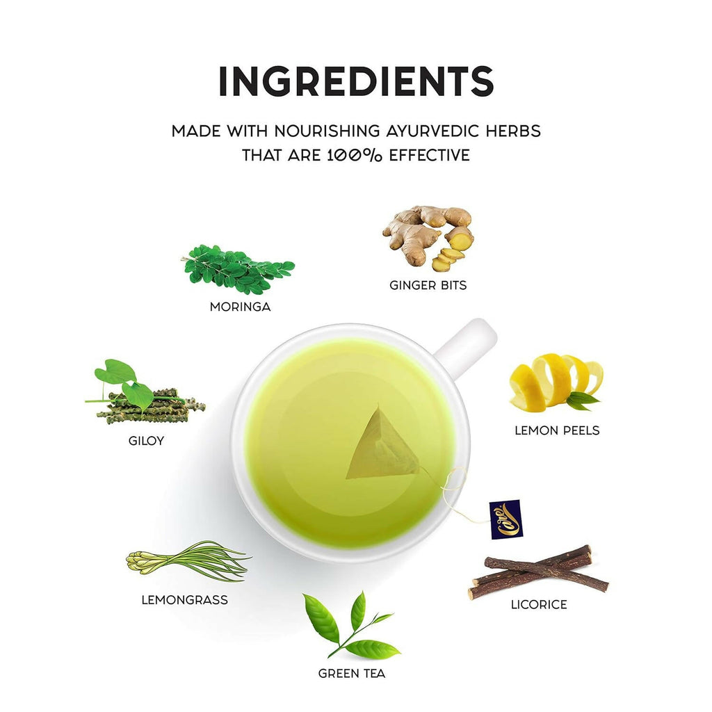 Care Moringa & Giloy Green Tea Bags with Lemongrass
