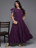 Ahalyaa Women's Traditional wear Ethnic Dress - Burgundy