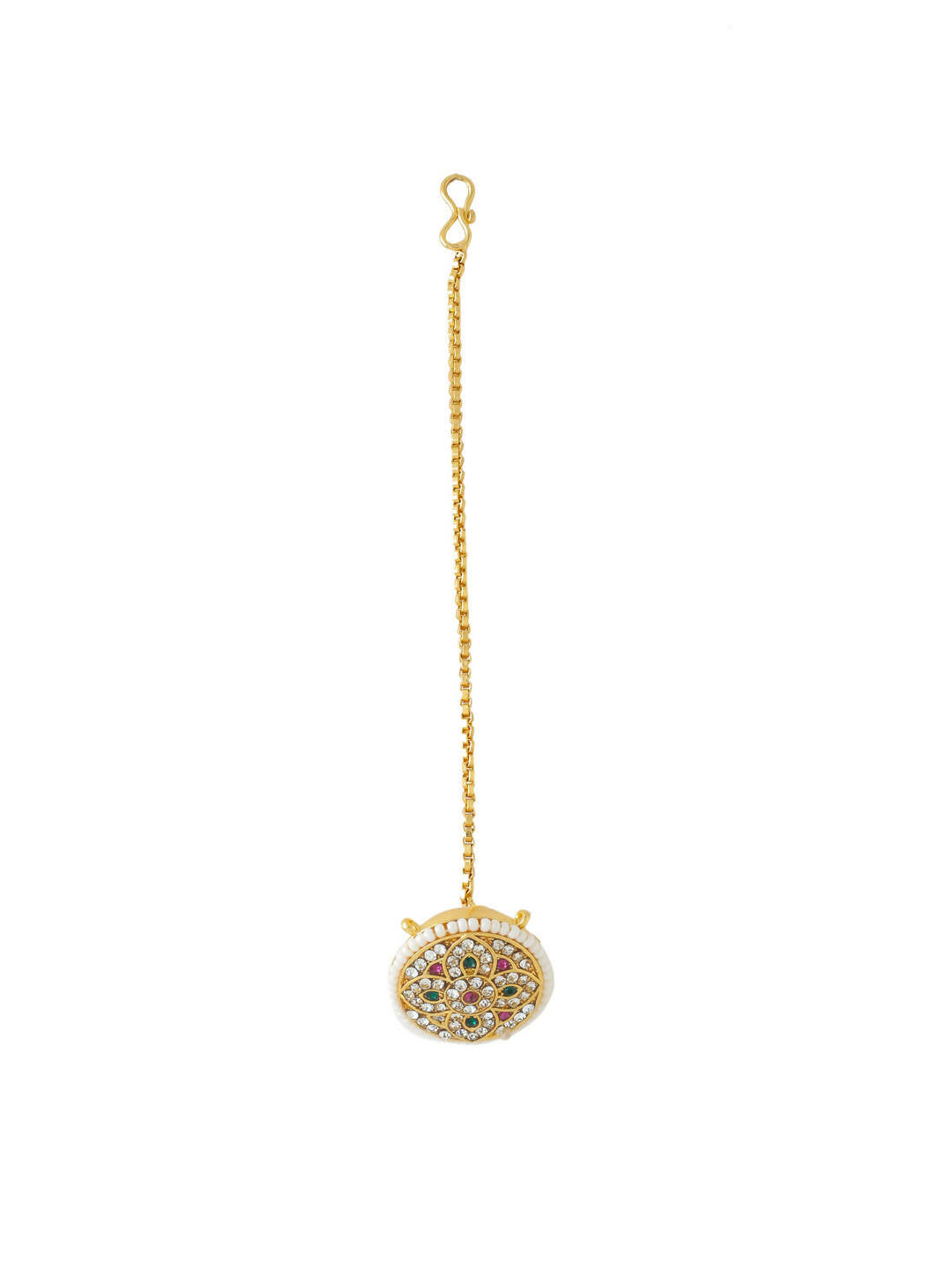 NVR Women's Trending Stylish Gold-Polished Maang Tikka