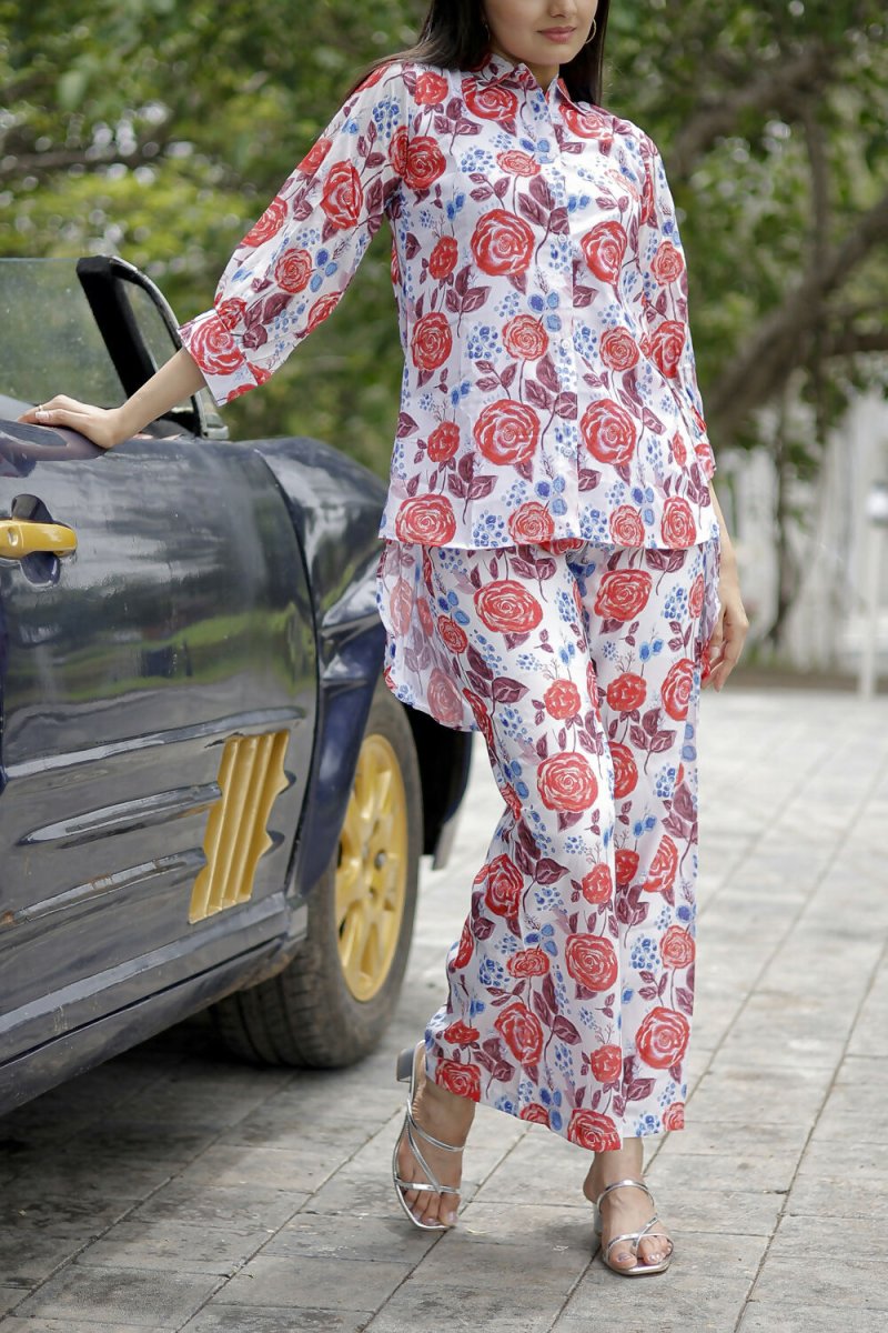 Aayaa Pure Muslin printed Multi Co-Ord Set - Multi Color