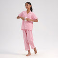 Chilins Kids Cotton Blend Night Suit| Sleepwear | Checked Design | Pink
