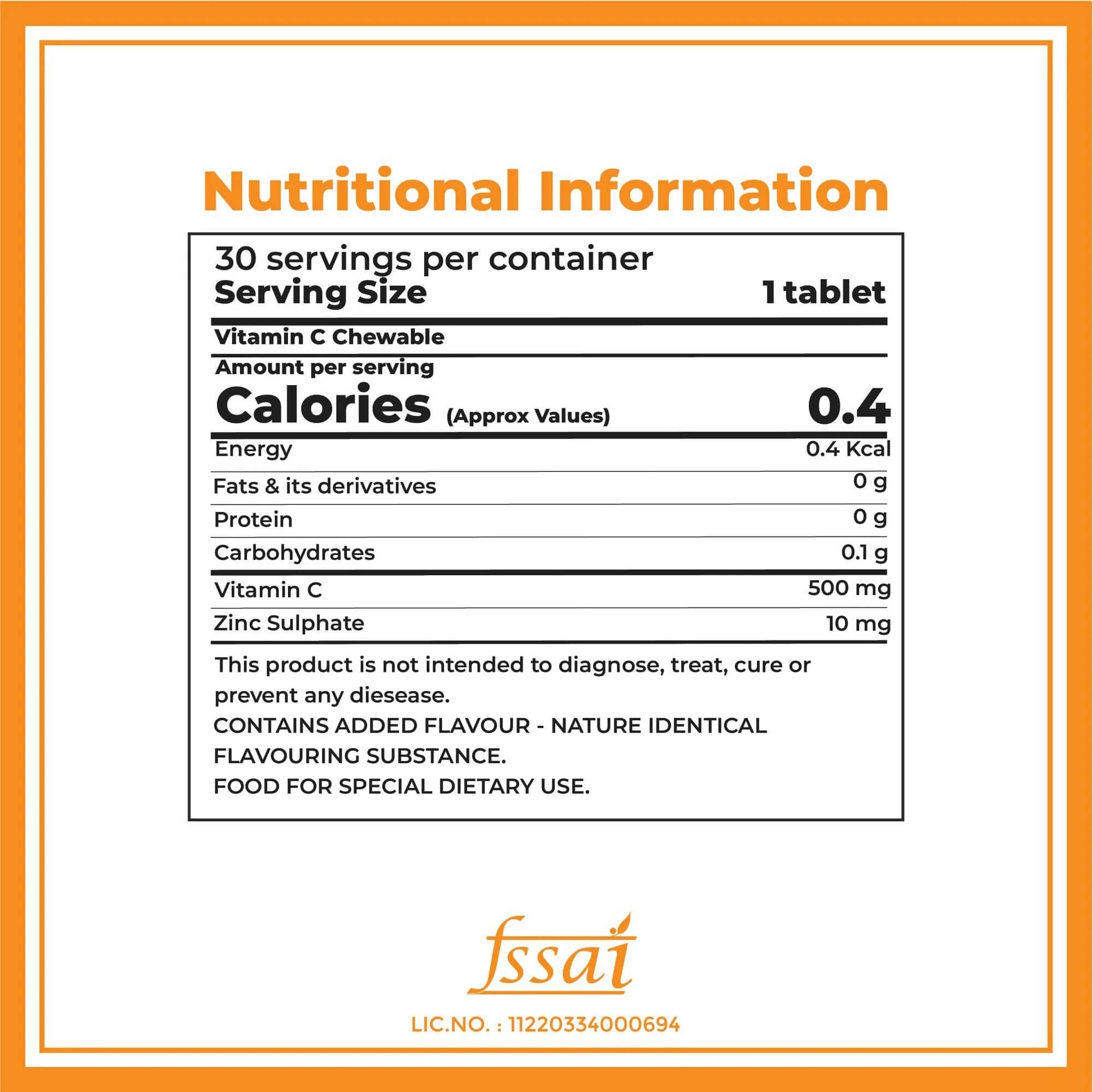 Boldfit Vitamin C 500mg Chewable Tablets (Tangy Orange Flavor)