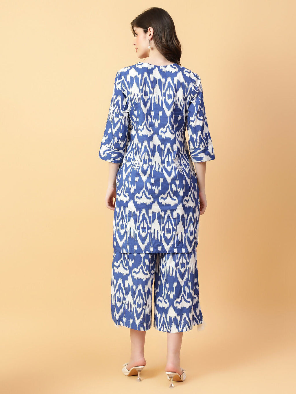 Joban Fashion Blue Cotton Printed & Hand Work Co-ord Set