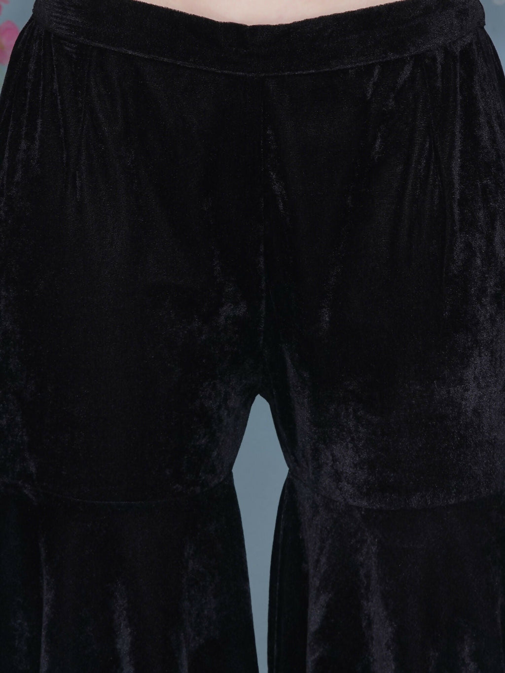 Joban Fashion Black Velvet Sharara Set