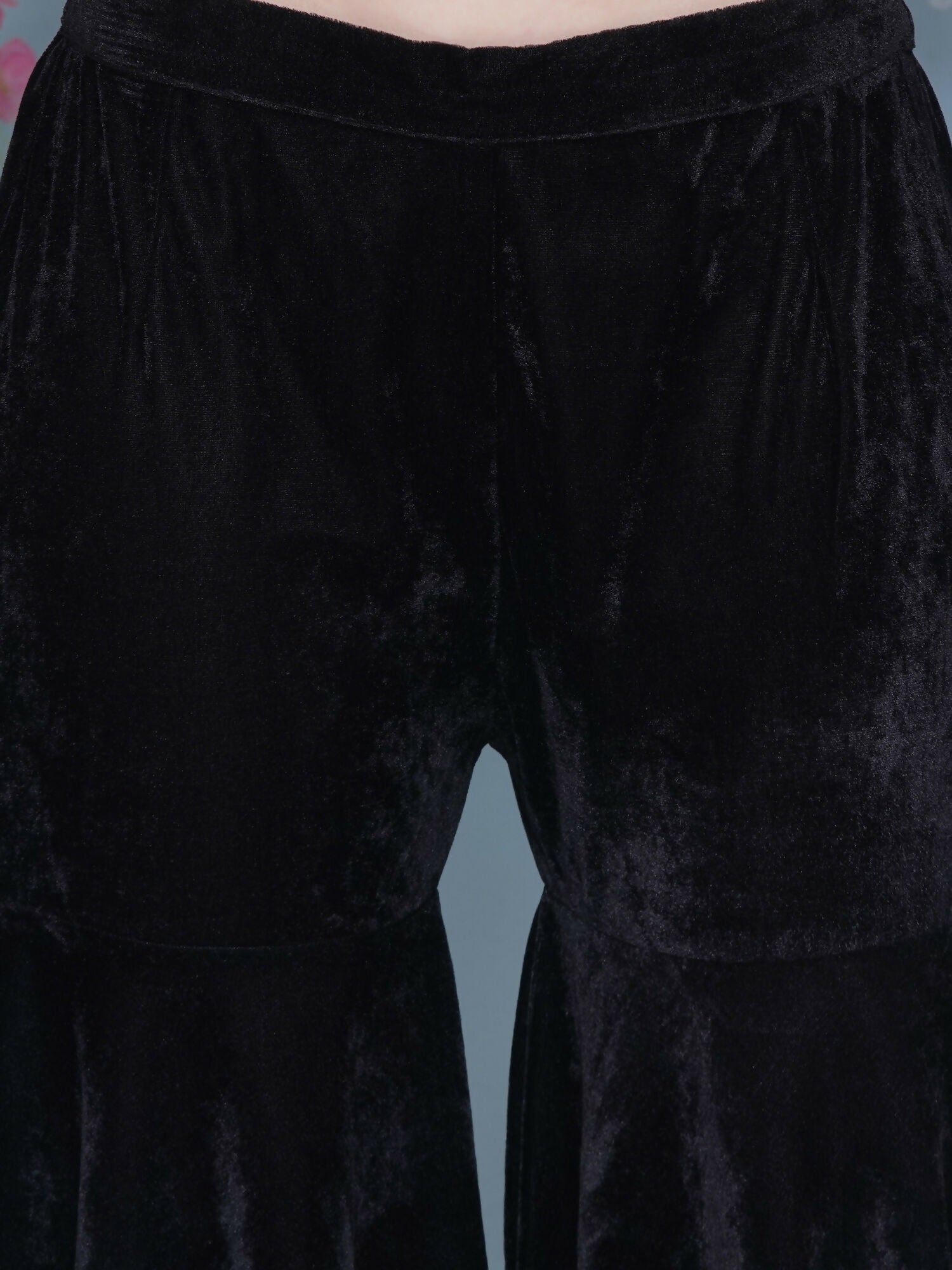 Joban Fashion Black Velvet Sharara Set