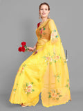 Vamsee Gopika Yellow Georgette Saree