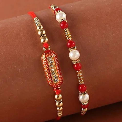 Pearl & Capsule Rakhi With 5 Star