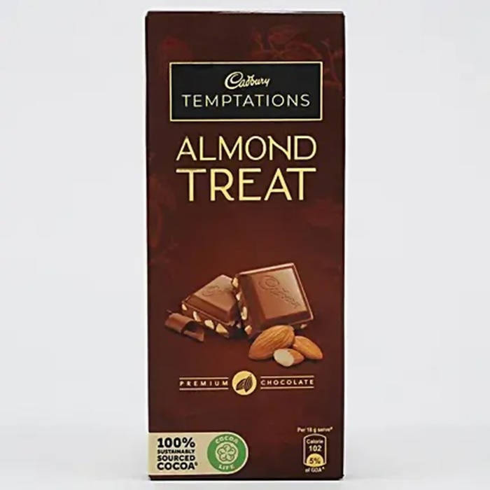 Meenakari Work Rakhi & Almond Treat Chocolate