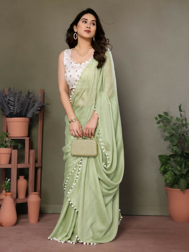 Designer Partywear Pista Banglor Fancy Saree - Kanak