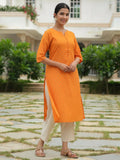 Aramya A-line Soft Cotton Floral Print Women's Kurta - Yellow