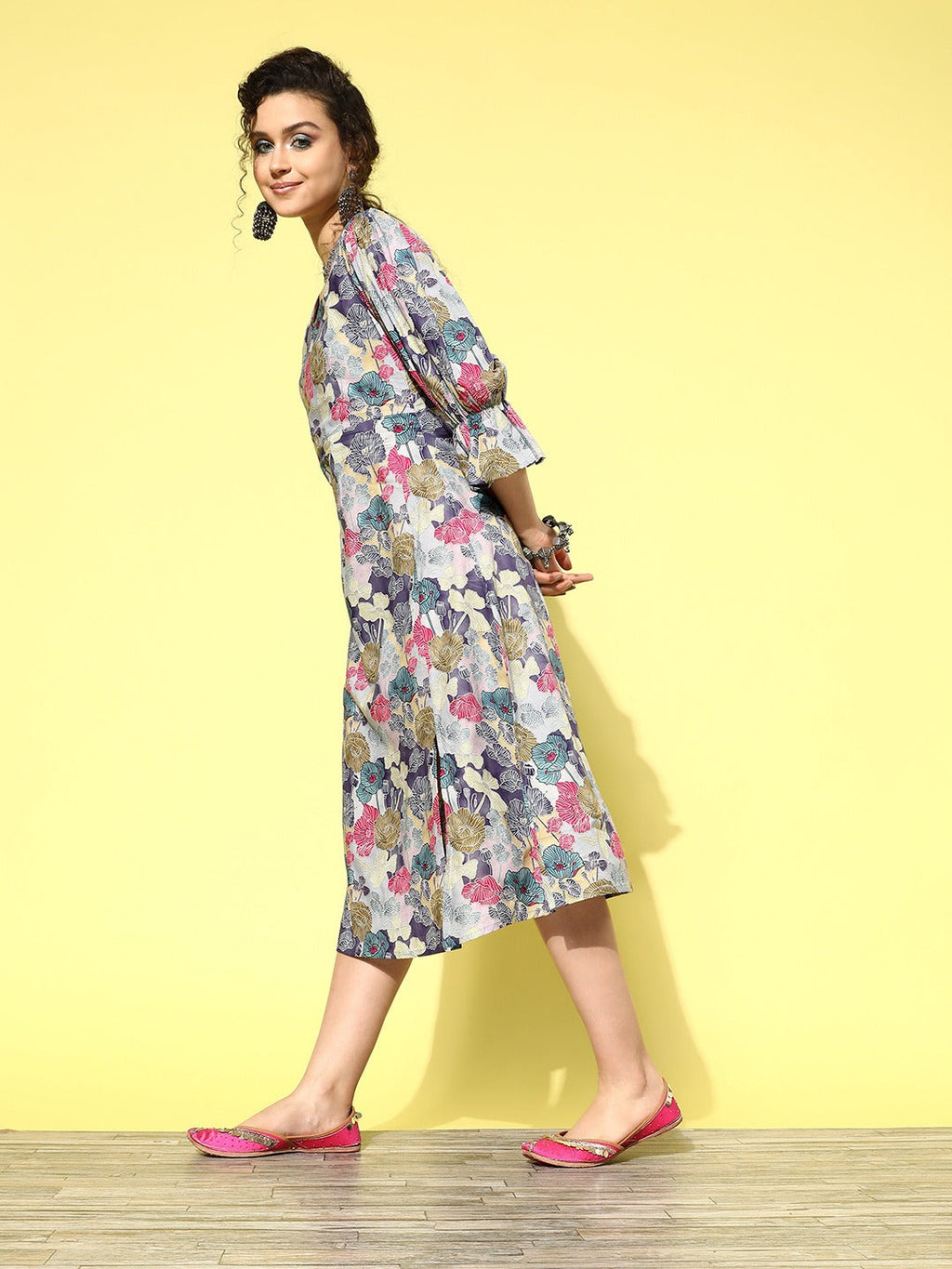 Yufta Ethnic Motifs Midi Dress