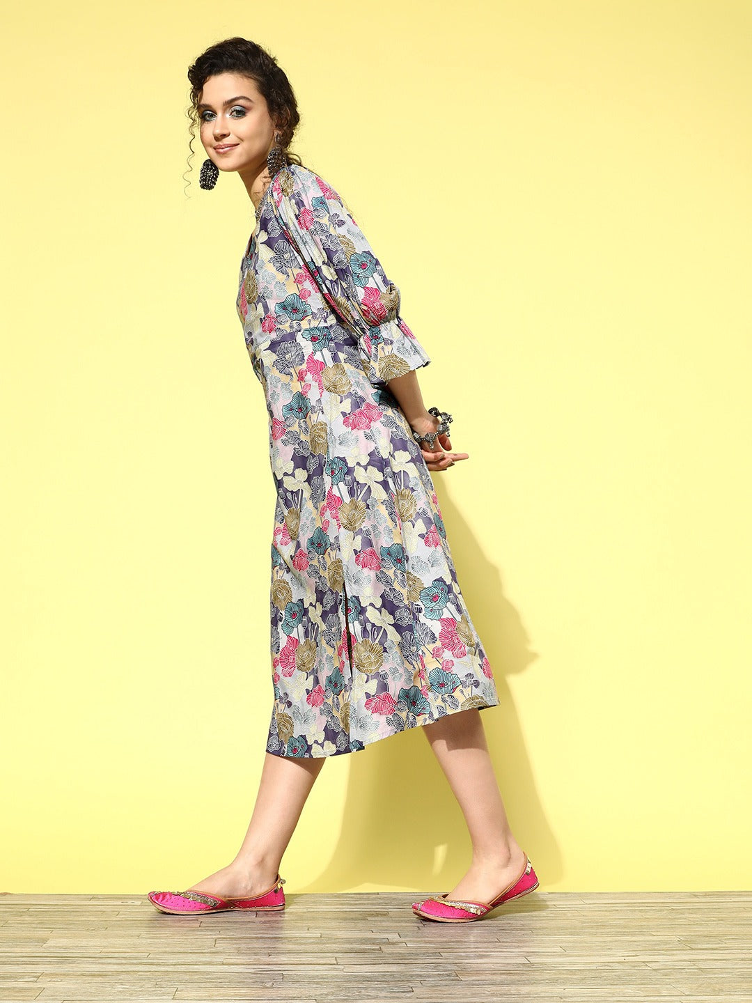 Yufta Ethnic Motifs Midi Dress