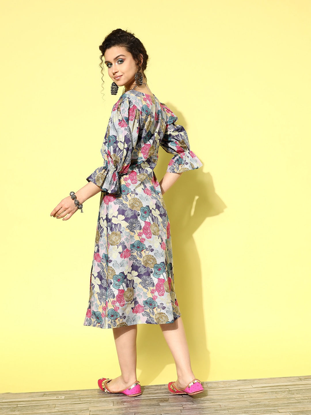 Yufta Ethnic Motifs Midi Dress