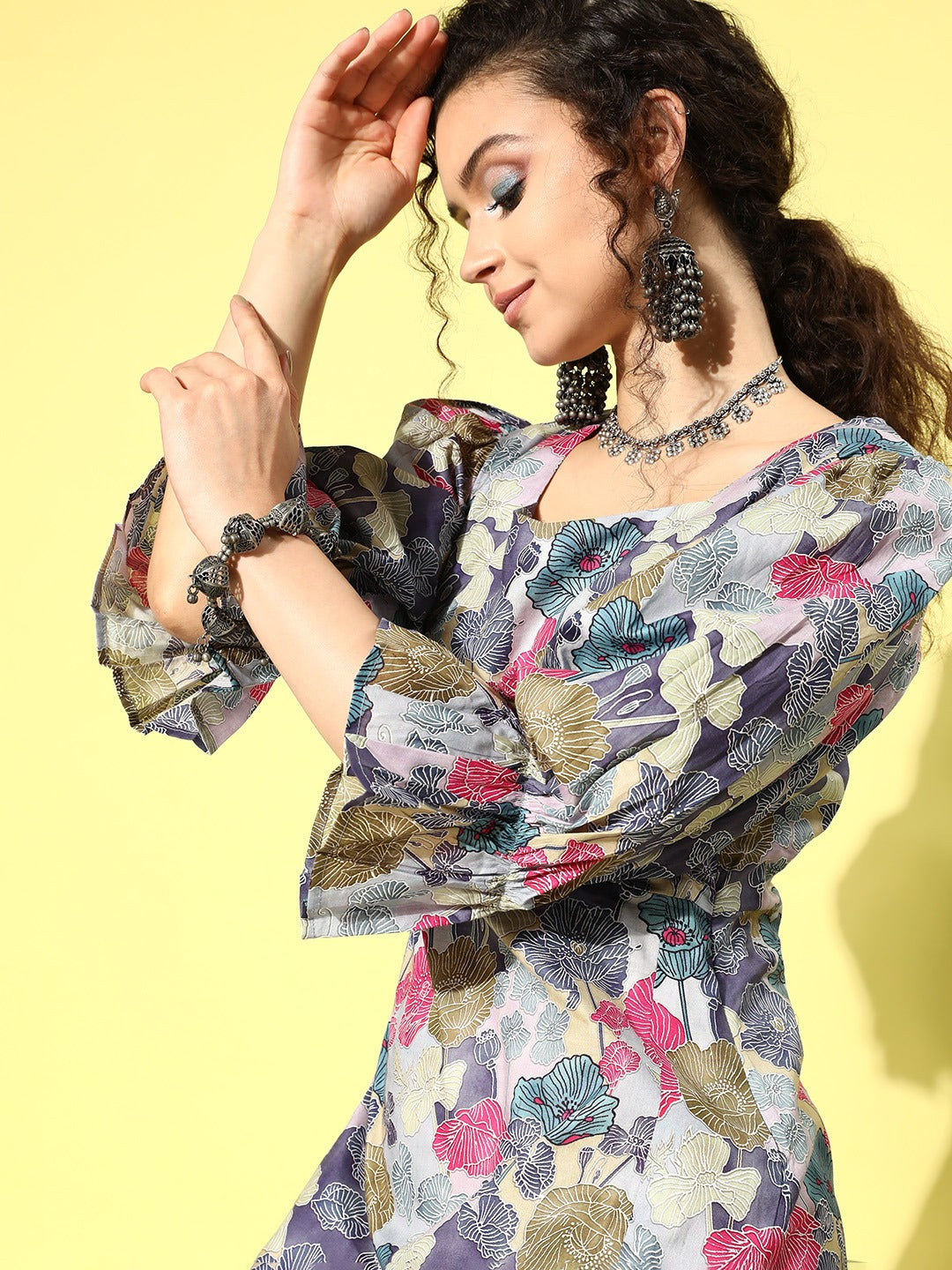 Yufta Ethnic Motifs Midi Dress