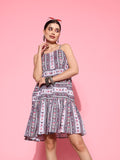 Yufta Ethnic Motifs Print A-Line Pure Cotton Ethnic Dress