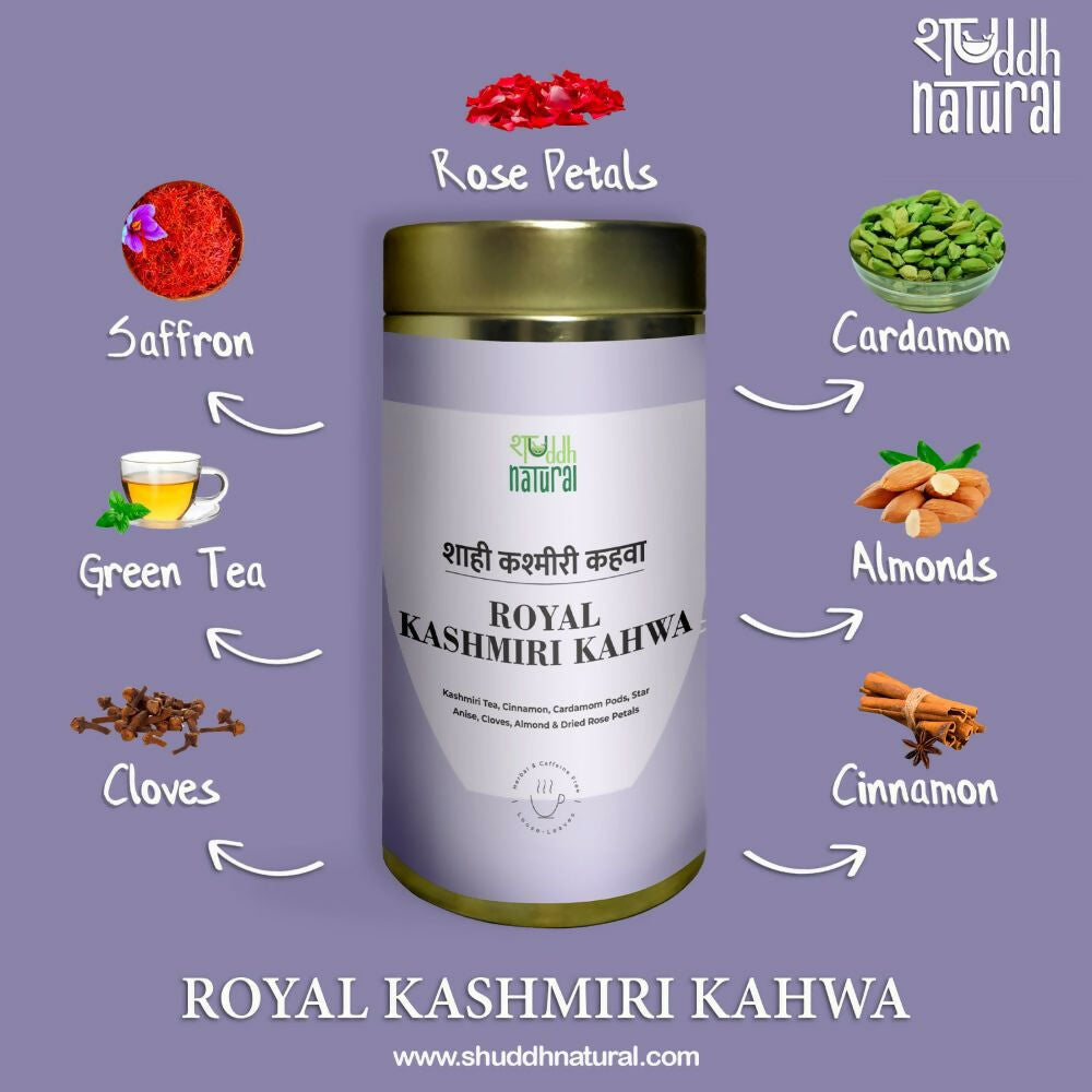 Shuddh Natural Ubtan Based Herbal Gulal, Ayurvedic Thandai Powder, Kashmiri Kahwa | Holi Gift Hamper