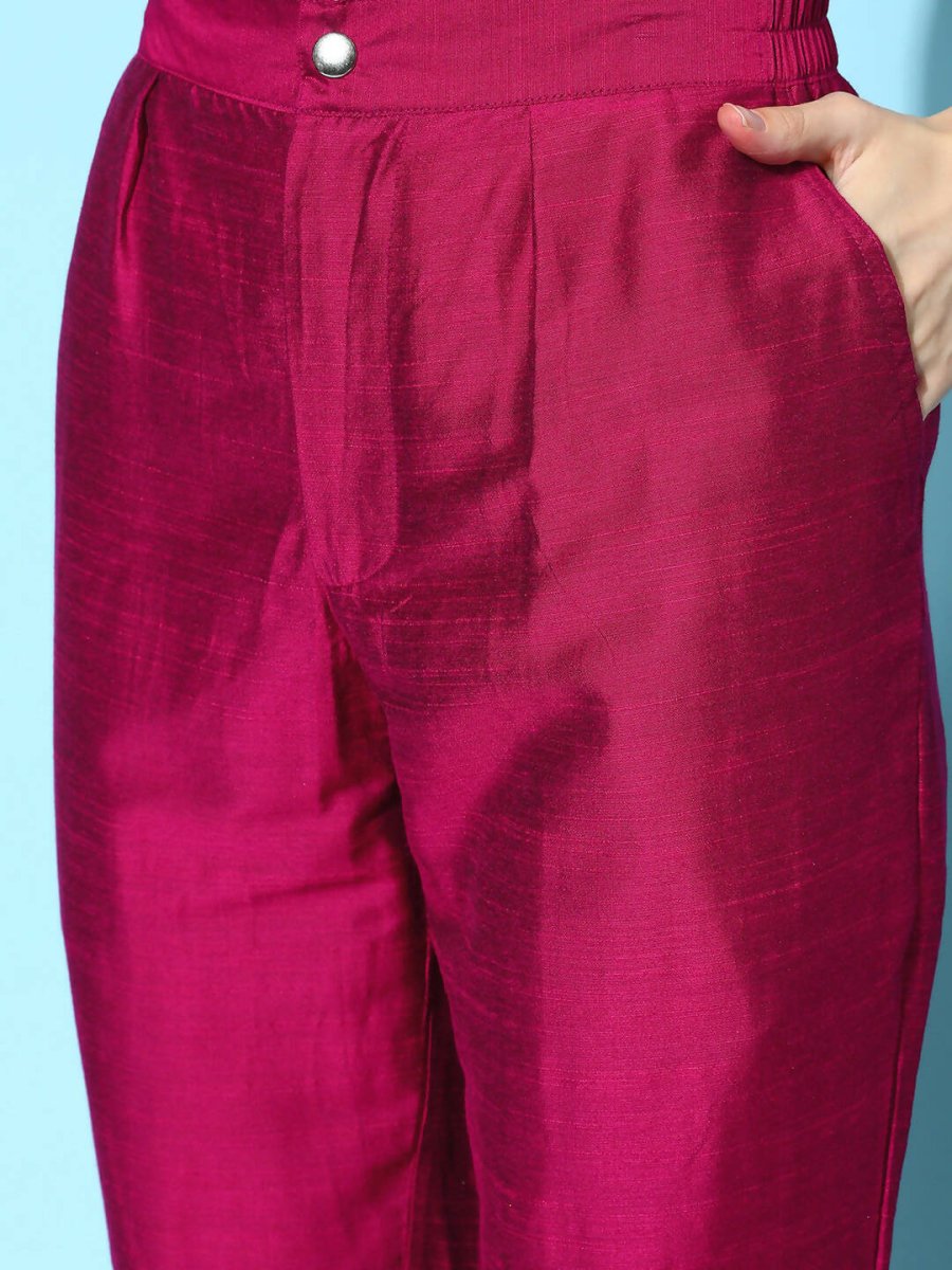 Ahalyaa Women's Traditional wear Kurta Set - Burgundy