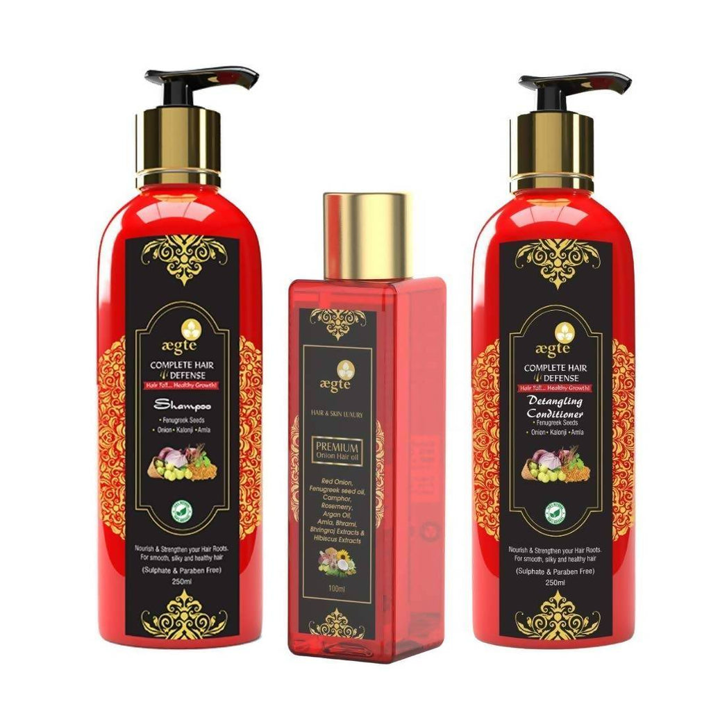 Aegte Onion Anti Hair Fall Kit (Onion Hair Oil, Onion Shampoo & Onion Conditioner)