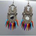 MS Fashion India Double Chandbali Hanging Earrings With Multicolor Cone Pearls