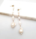 Bling Accessories Swarovski Crystal Stud long Earrings with Baroque Pearls