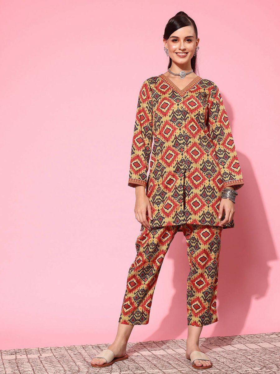 Ahalyaa Women's Traditional Wear Co-ods - Mustard