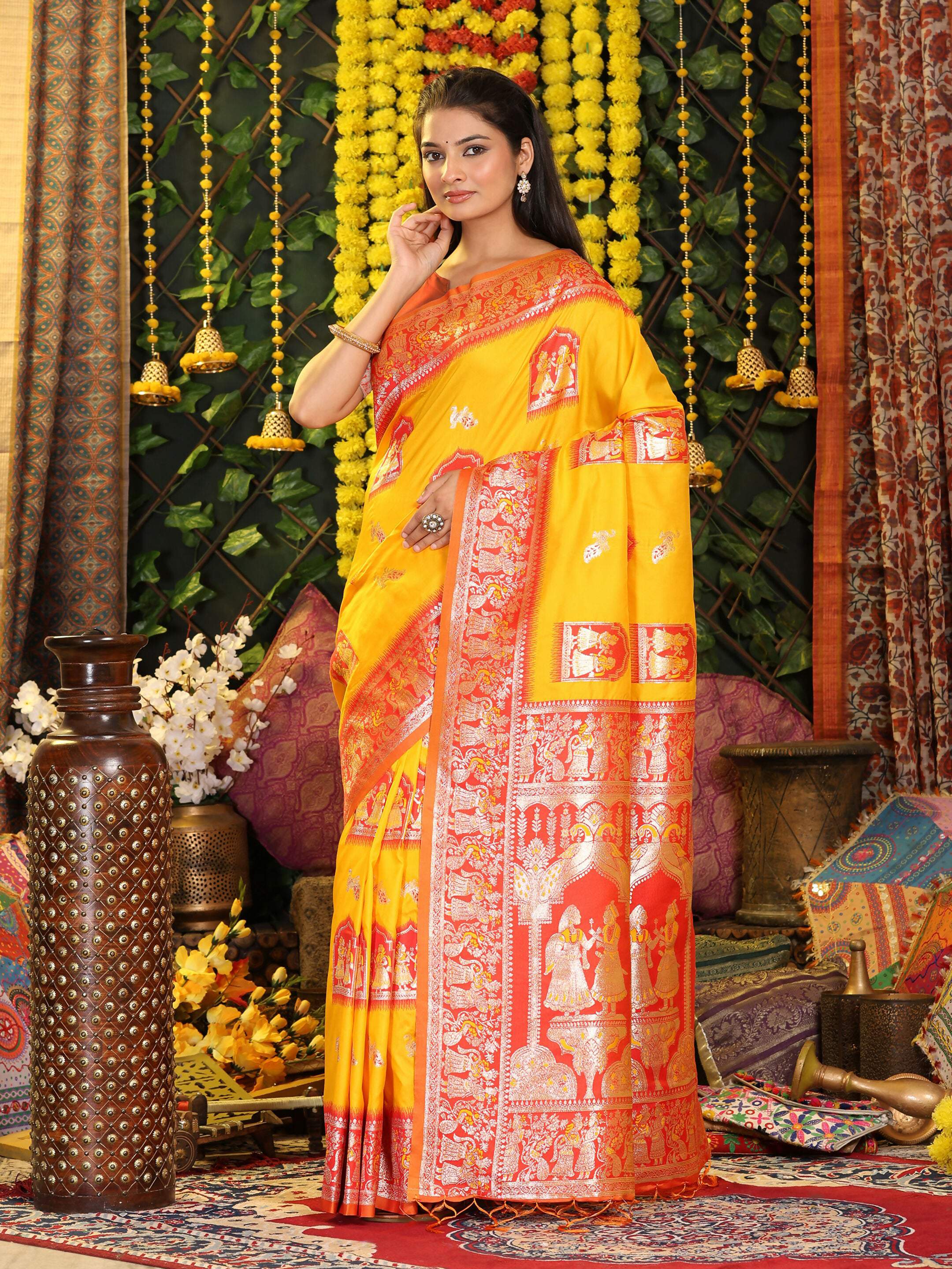 Shree Shyam Fashion Silk Yellow Saree