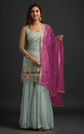 Anaita Sea Green Georgette Suit with Embroidered Thread & Sequence Work