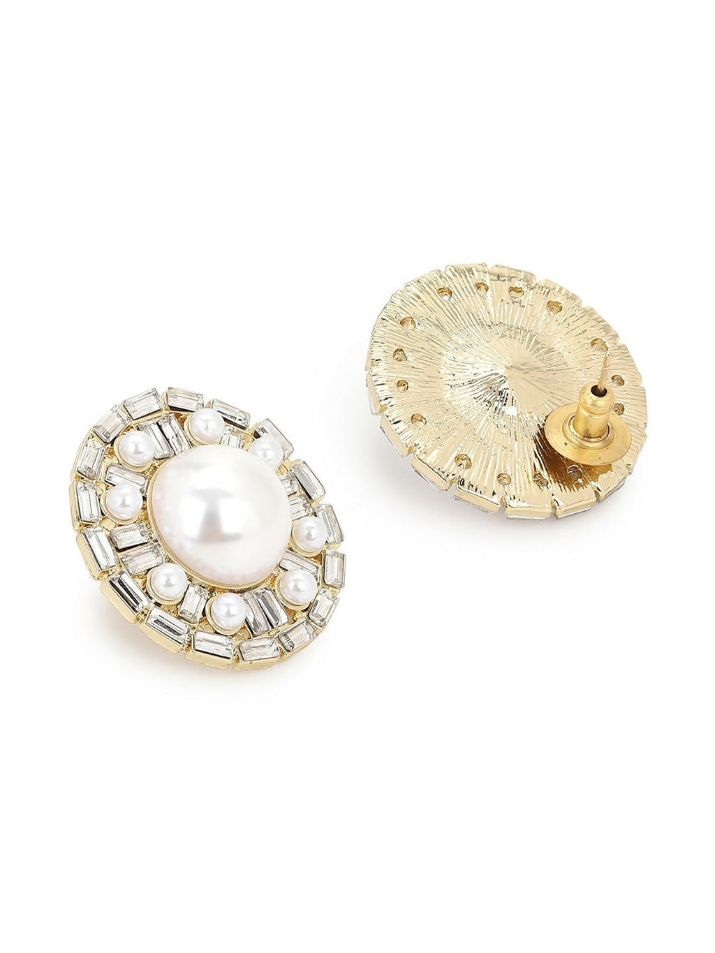 Round Pearl Earrings- Ruby Raang