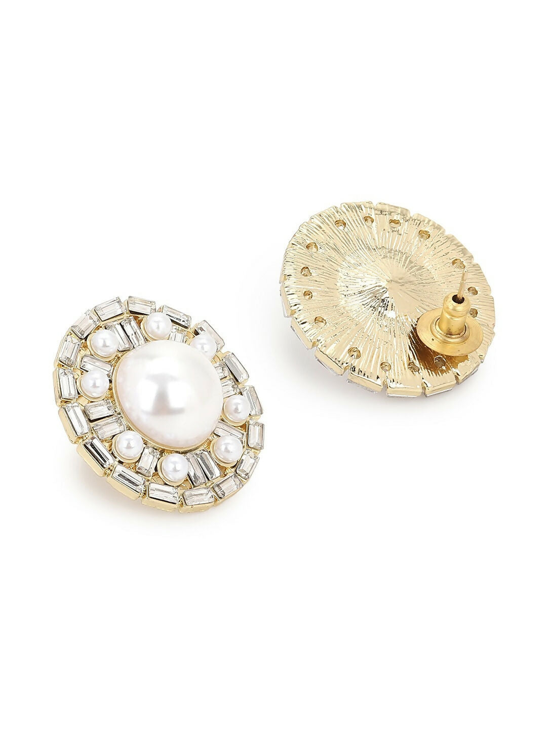 Round Pearl Earrings- Ruby Raang