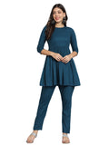Fab Fashion Peacock Blue Co-Ord Set