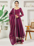 Fab Fashion Purple Solid Anarkali Set