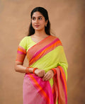 Exclusive Collection Light Green Beautiful Khadi Cotton Handloom Saree