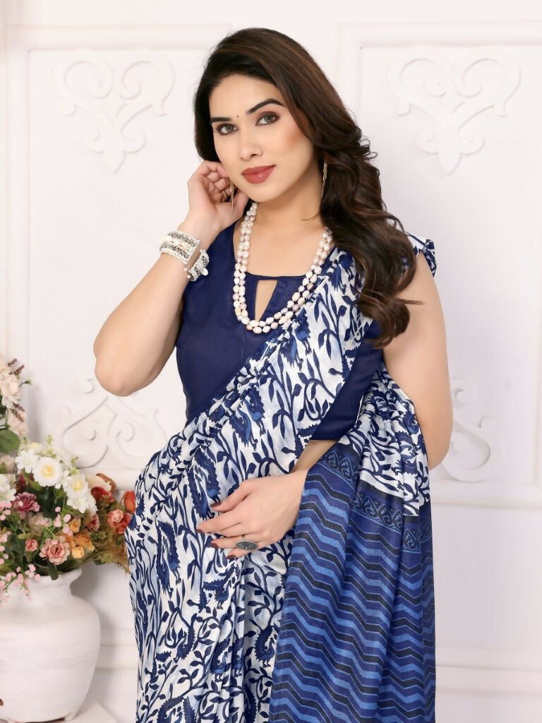 Designer Partywear Blue Khadi Fancy Saree - Kanak