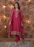 Prazu Fashion Pink Chinon Silk Embroidered Designer Salwar Suit