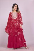 Teeya Creation Rani Color Faux Georgette Embroidery Work Fully Stitched Salwar Suit