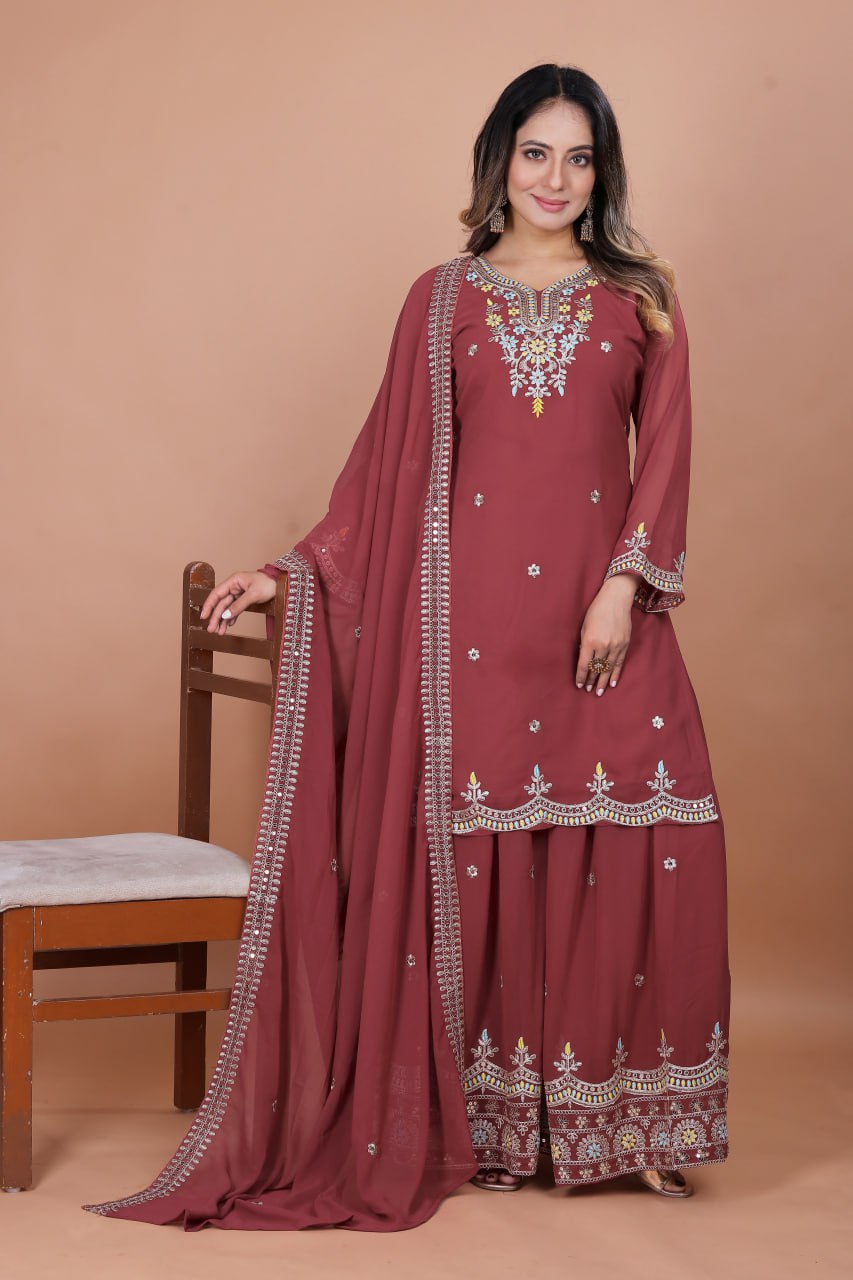 Lehenga Mart Designer Salwar Suit For Women or Girls - Rust