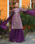 Lehenga Mart Designer Sharara Suit For Women or Girls - Purple