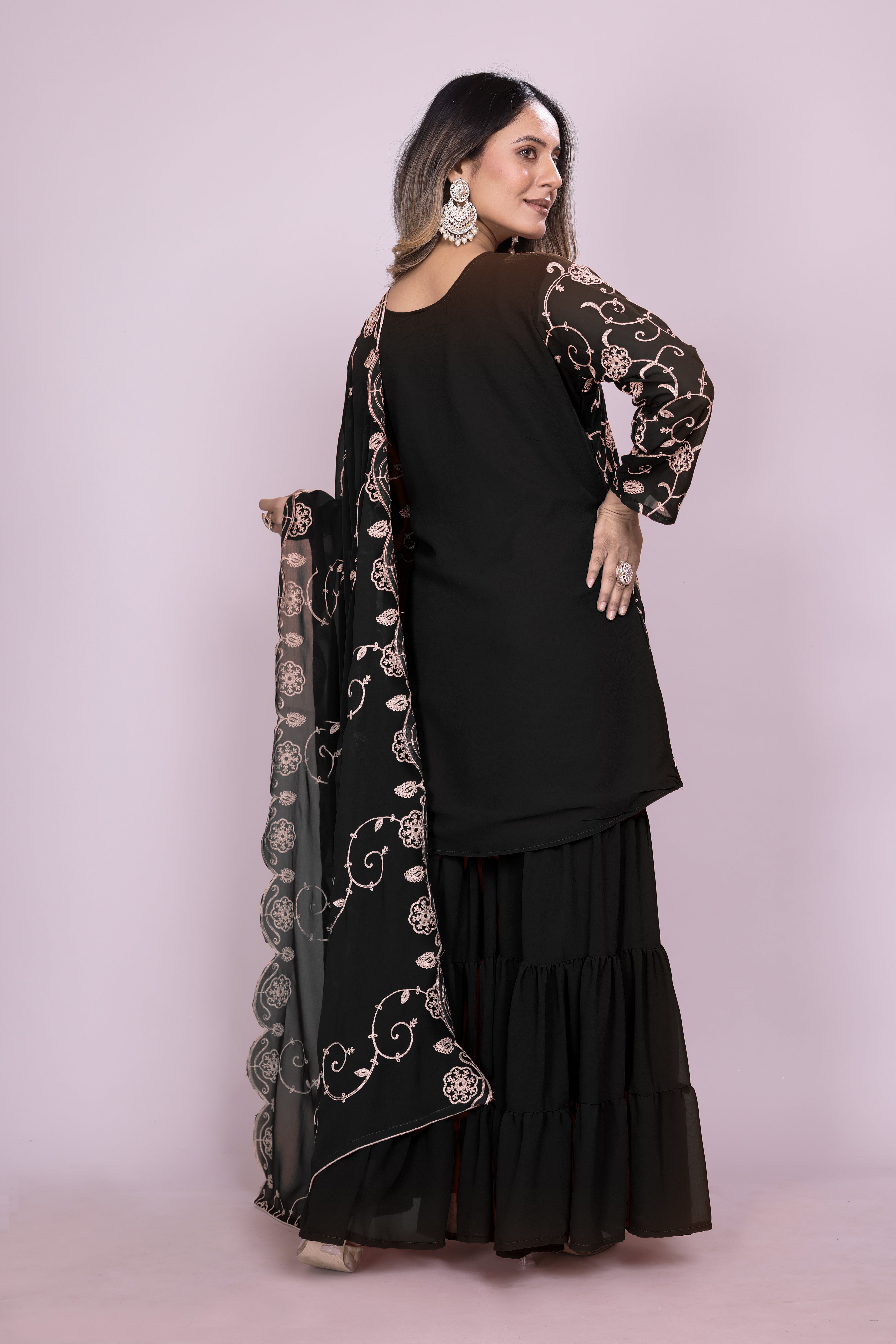 Lehenga Mart Designer Sharara Suit for women - Black