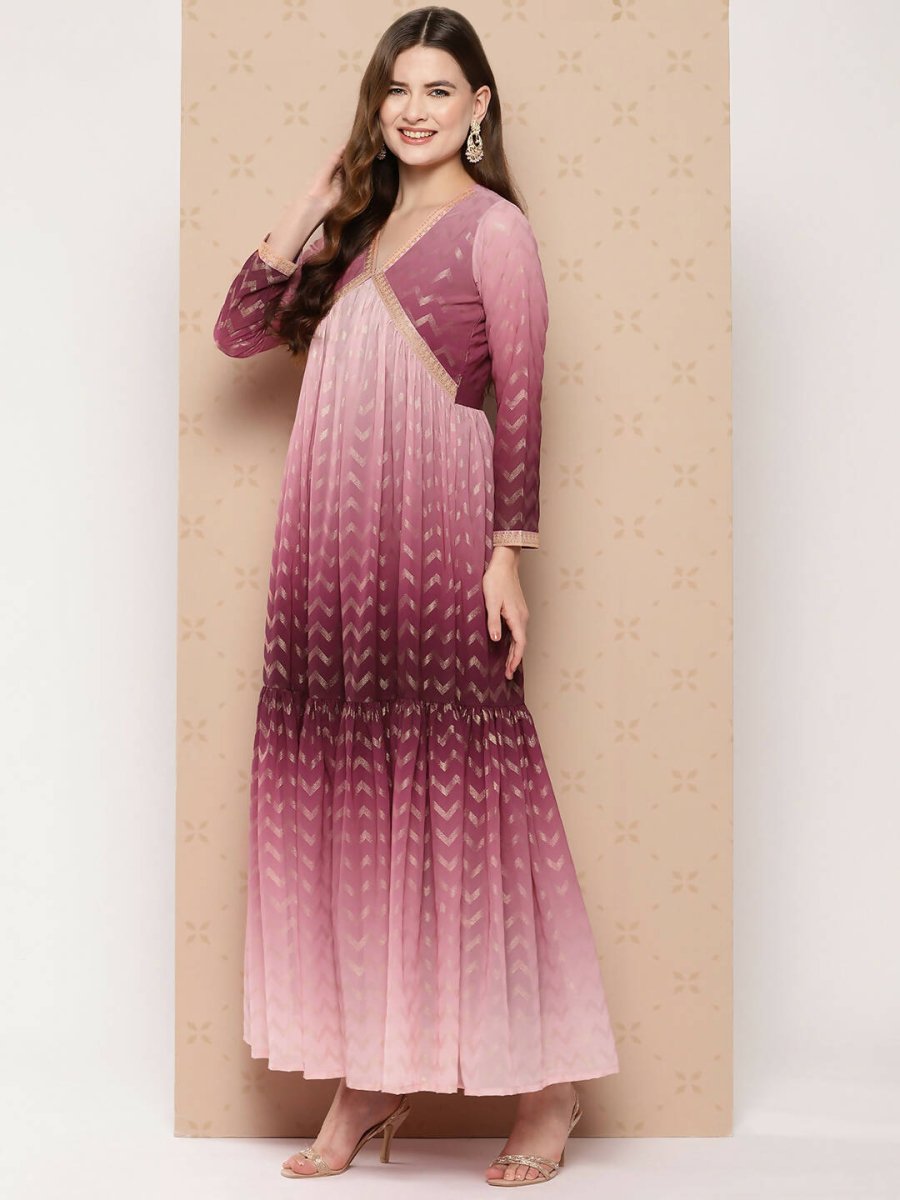 Ahalyaa Women's Traditional wear Ethnic Dress - Burgundy